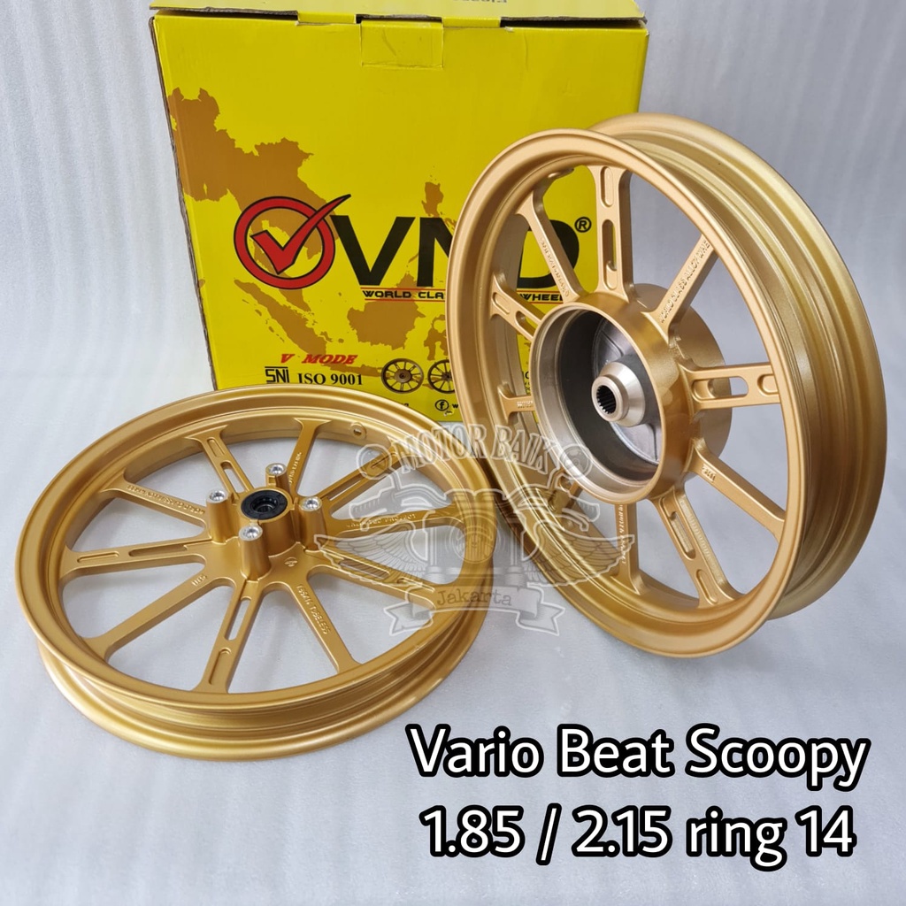 velg vnd v-mode model x-mode beat vario scoopy vario 125 ukuran 185 215 ring 14