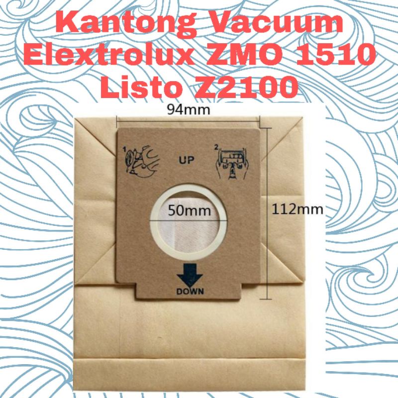 Electrolux Paper Dust Vacuum Cleaner E89 Mobione ZMO1510 Listo Z2100 Kantong Debu ZMO 1510 Z 2100 Filter Bag