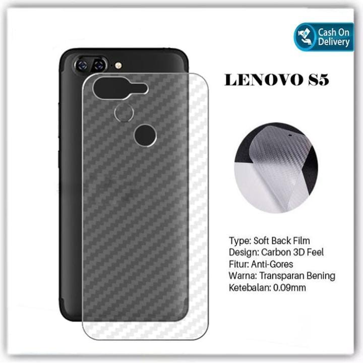 SKIN CARBON LENOVO S5 / LENOVO K5 PLAY SKIN BACK ANTIGORES BELAKANG PREMIUM 3D