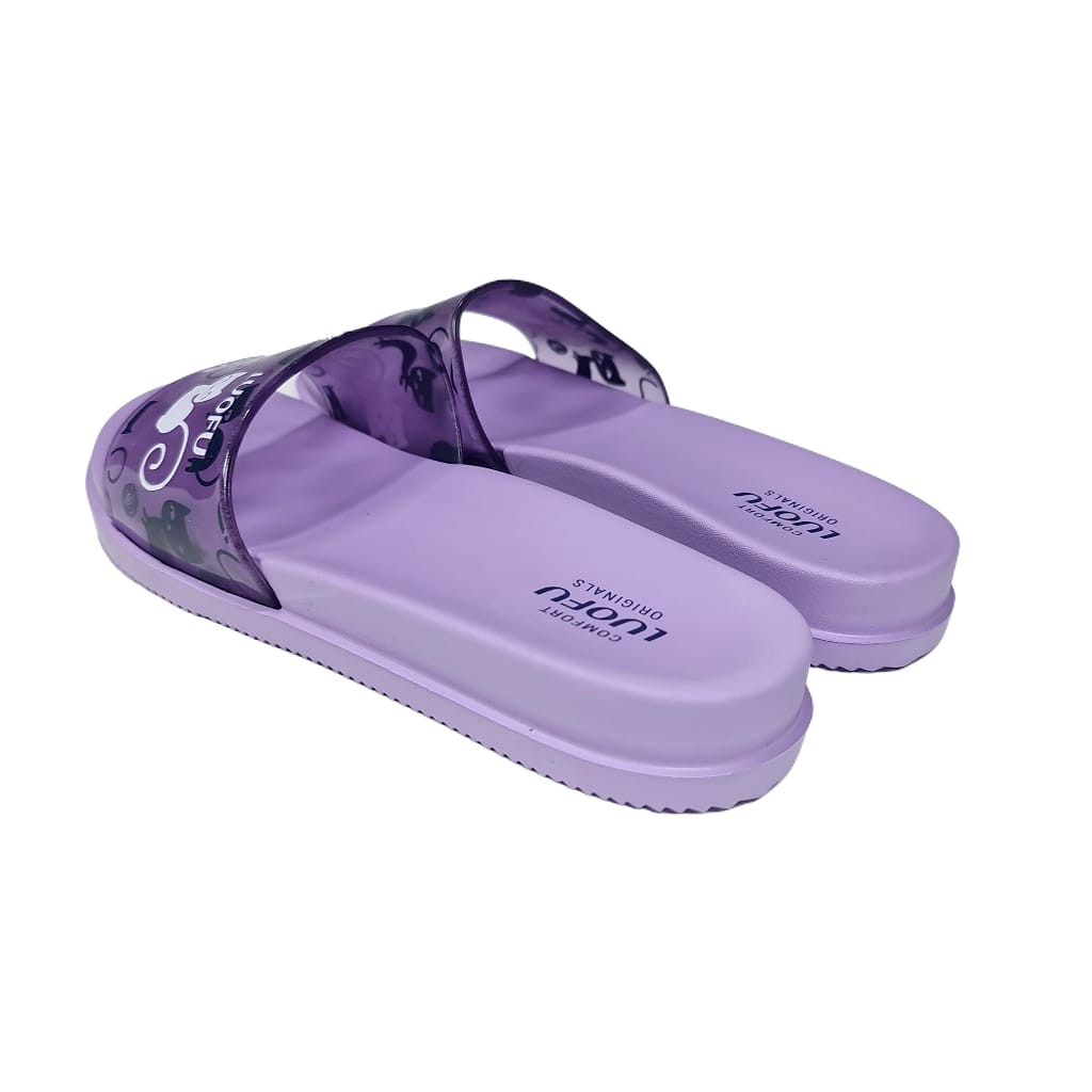 LUOFU ORIGINAL jelly sandal karet empuk murah wanita sendal cewek selop import E7159SC-E102