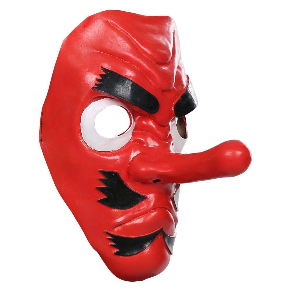 Topeng Cosplay QUINTON Anime Cosplay Urokodaki Sakonji Anime Mask Kimetsu no Yaiba Anime Jepang Demon Slayer