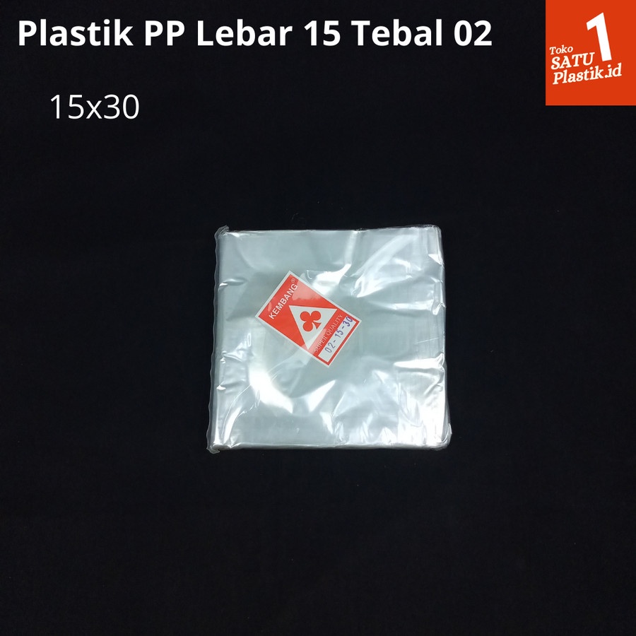Plastik PP Lebar 15 Tebal 02 15X30 Kantong Plastik Bening