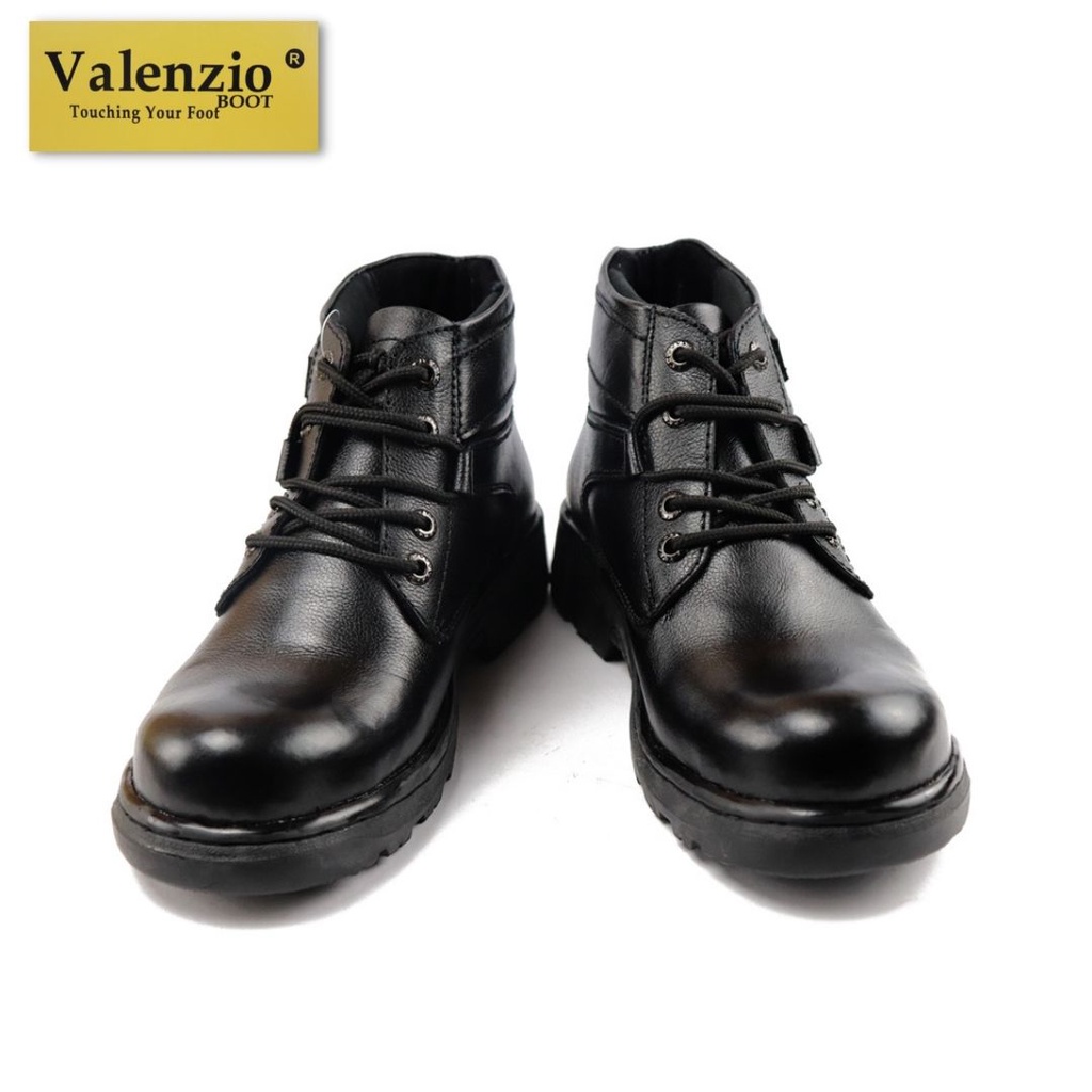 Sepatu Pria Safety Boots Safety Shoes Touring Traking Ujung Besi Kerja Proyek Lapangan Valenzio RH146 Hitam