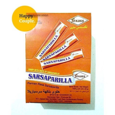 Permen Jadul Texas Sarsaparilla PerBox isi 24 Roll/ Sarsi Sarsaparila Candy Mirip Rasa Root Beer