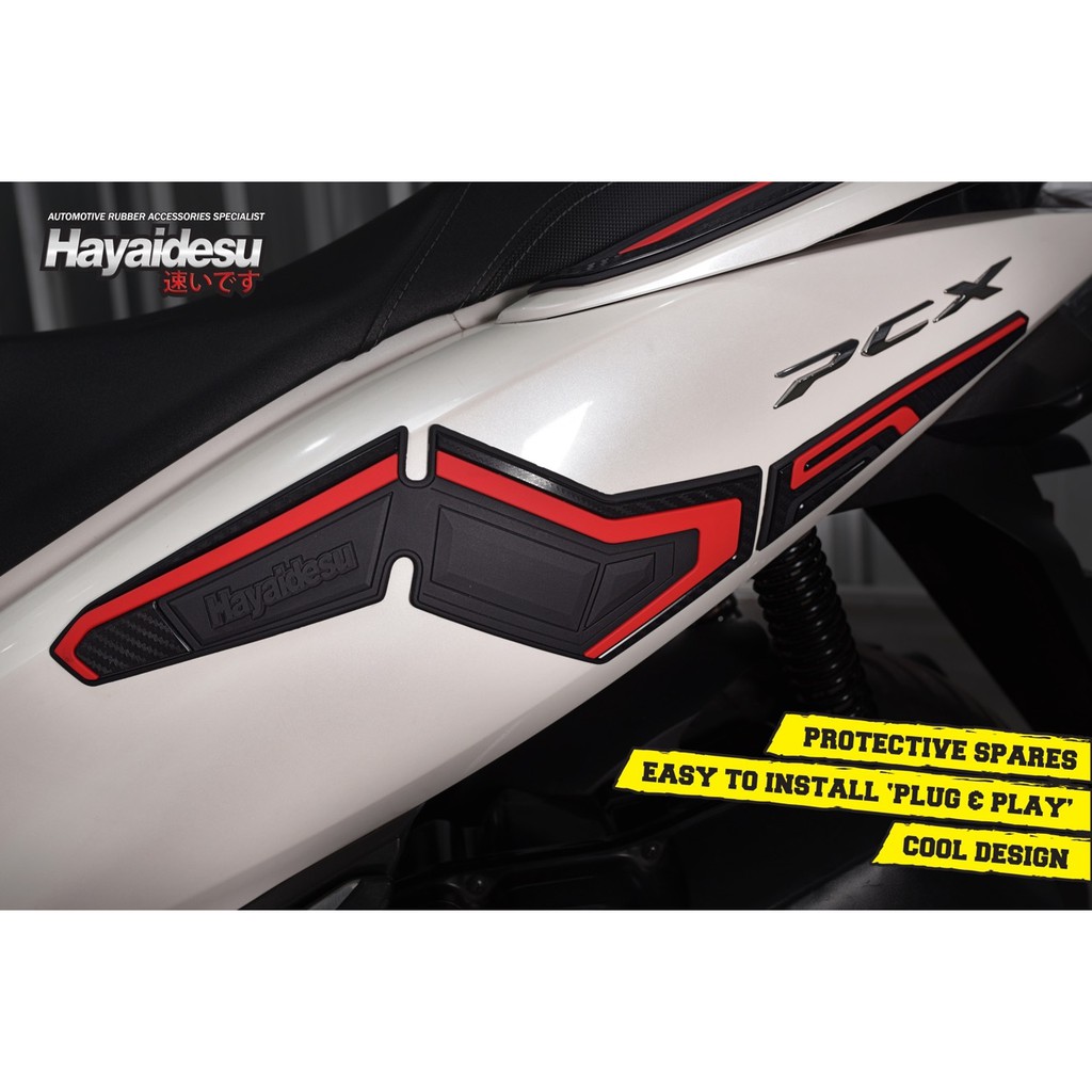 

Hayaidesu Rear Side Protector Cover Honda PCX Aksesoris Decal Variasi Carbon Pelindung Body PCX