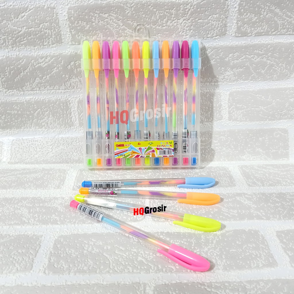 

Blink Pen/Pulpen Pelangi CQ-717 isi 12pcs