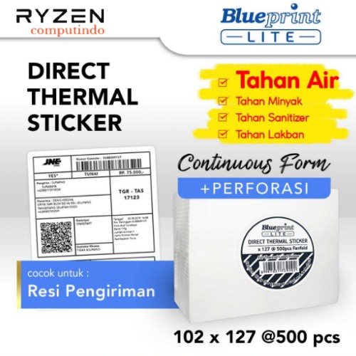 

Direct Thermal Sticker Label Resi BLUEPRINT Lite 102x127 mm 500Pcs