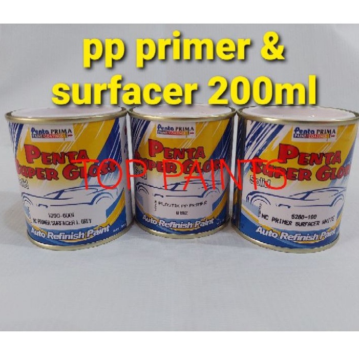 CAT DASAR PP PLASTIK PRIMER &amp; NC PRIMER SURFACER -PENTA SUPER GLOSS ISI 200G(KECIL)