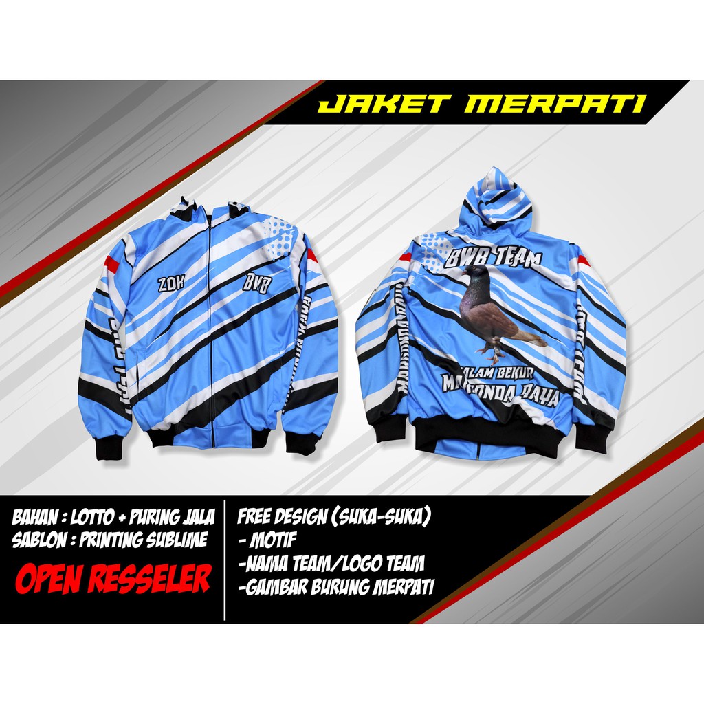 JAKET JERSEY MERPATI BALAP / JAKET JERSEY BURUNG MERPATI / JAKET JERSEY MERPATI CUSTOM