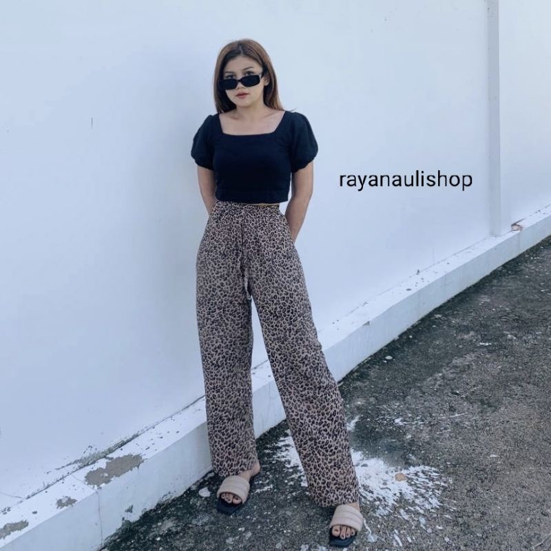 Kulot Motif Bali Rayon Premium-Kulot leopard coksu