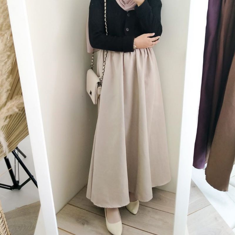 ALEEYA Rok Suede Rempel Panjang/ Aurelia Maxi Skirt Suede (2117)