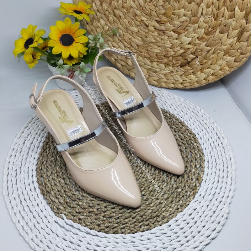 Heels wanita Lancip High heels Cream untuk Acara resmi Formal Kondangan Wisuda PD191 BRANDED