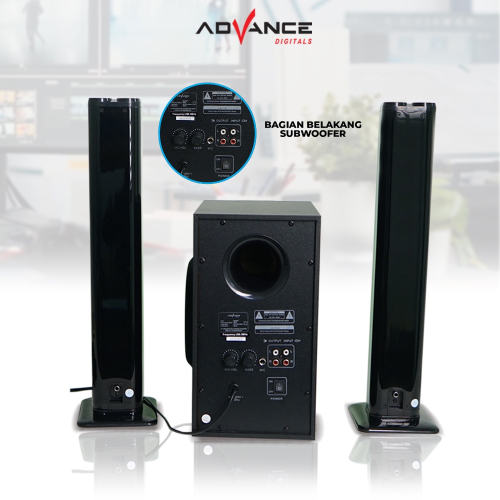 Advance Digitals M25BT Speaker Stereo Bluetooth Xtra Bass Subwoofer Garansi Resmi 1 Tahun Bisa Karoke Gratis 1 Mic I