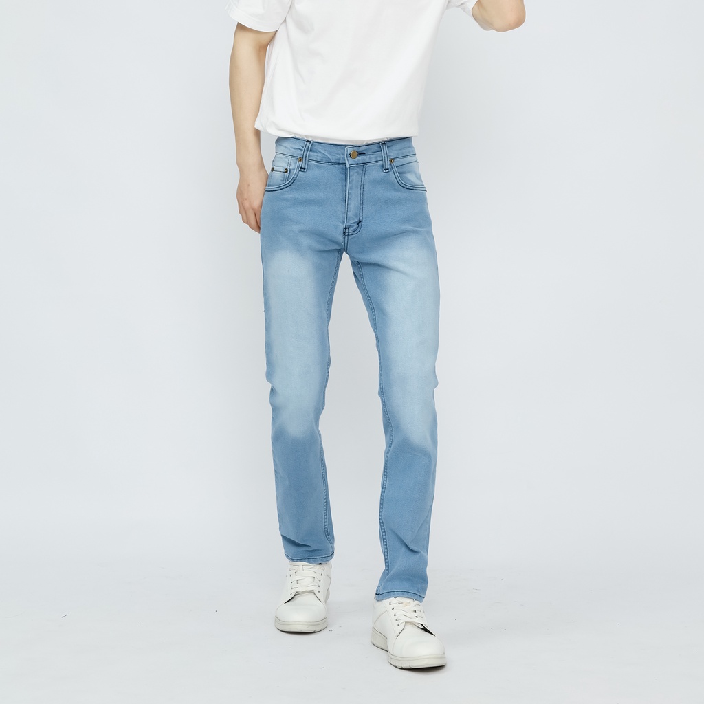 Fathco - Celana Denim Slimfit Pria Bluebleach Scrub