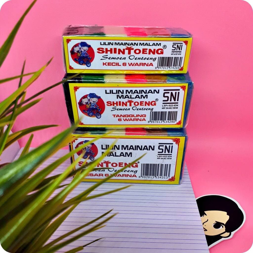 Plastisin Shintoeng Lilin Mainan Malam Pet Warna ISI 6 ANEKA UKURAN