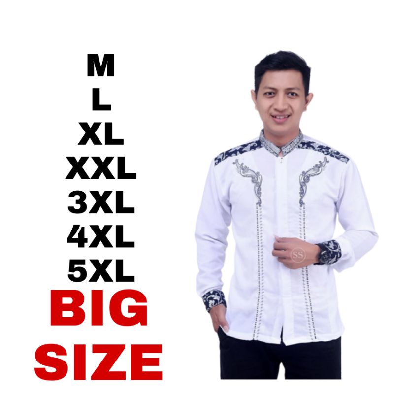 Batik KOKO  Jumbo M / 5XL koko  Lengan Panjang Motif 03 MURAH BATIK JUMBO