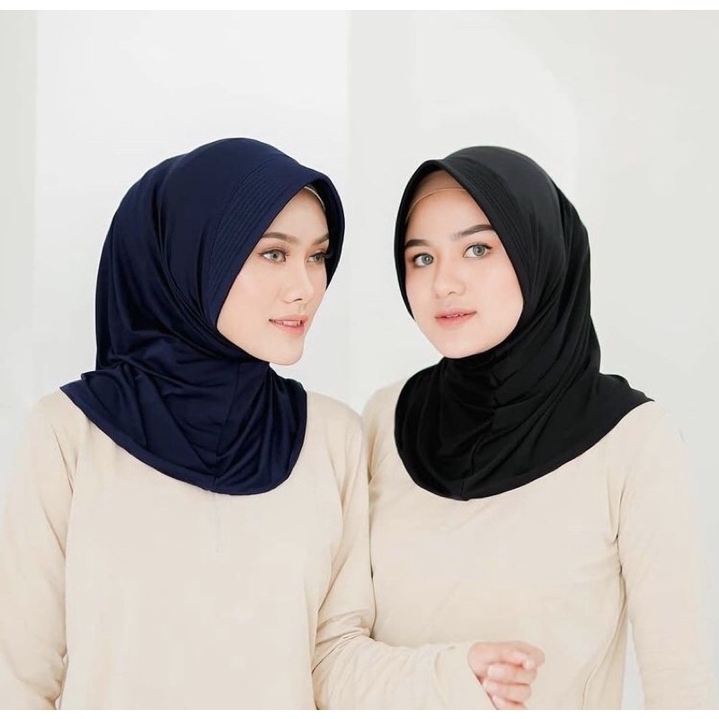 Hijab Bergo Sport Instant Jilbab Olahraga Jersey lycra premium-3
