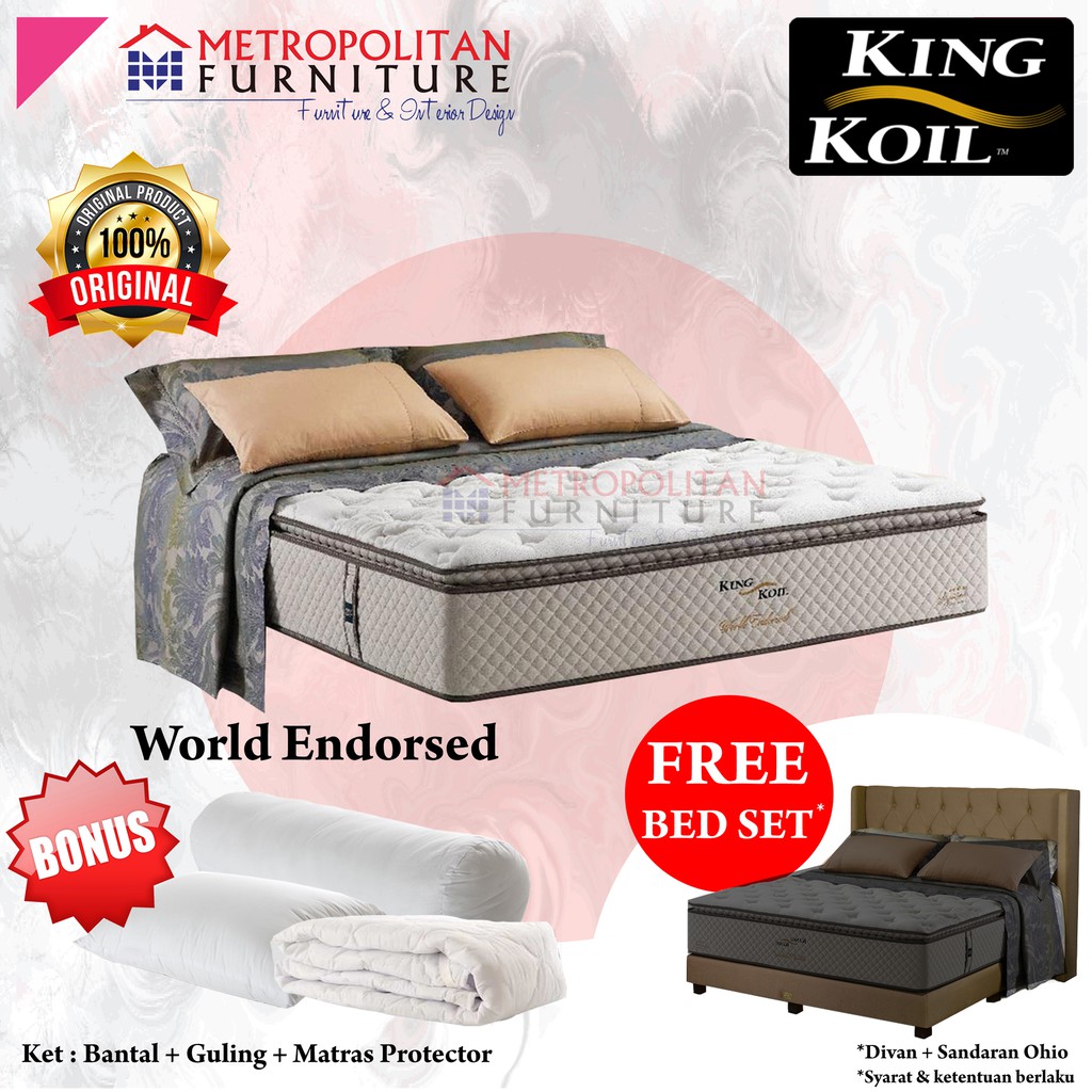 Springbed King Koil World Endorsed Full Set Spring bed Kasur Matras