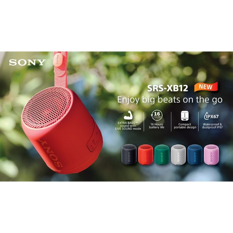 Sony SRS-XB12 Extra Bass Portable Bluetooth Speaker SRS XB12 XB 12