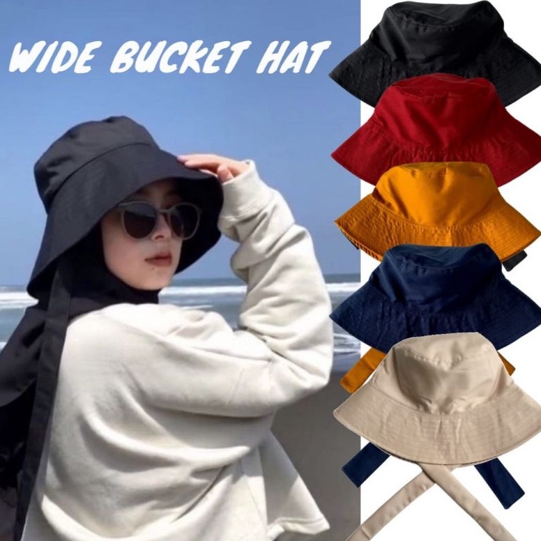 COD WIDE BUCKET HAT BUCKET WIDE LEBAR - SUMMER HAT - BUCKET TALI - BUCKET SELEBGRAM - BUCKET LEBAR - BUCKET WIDE TALI