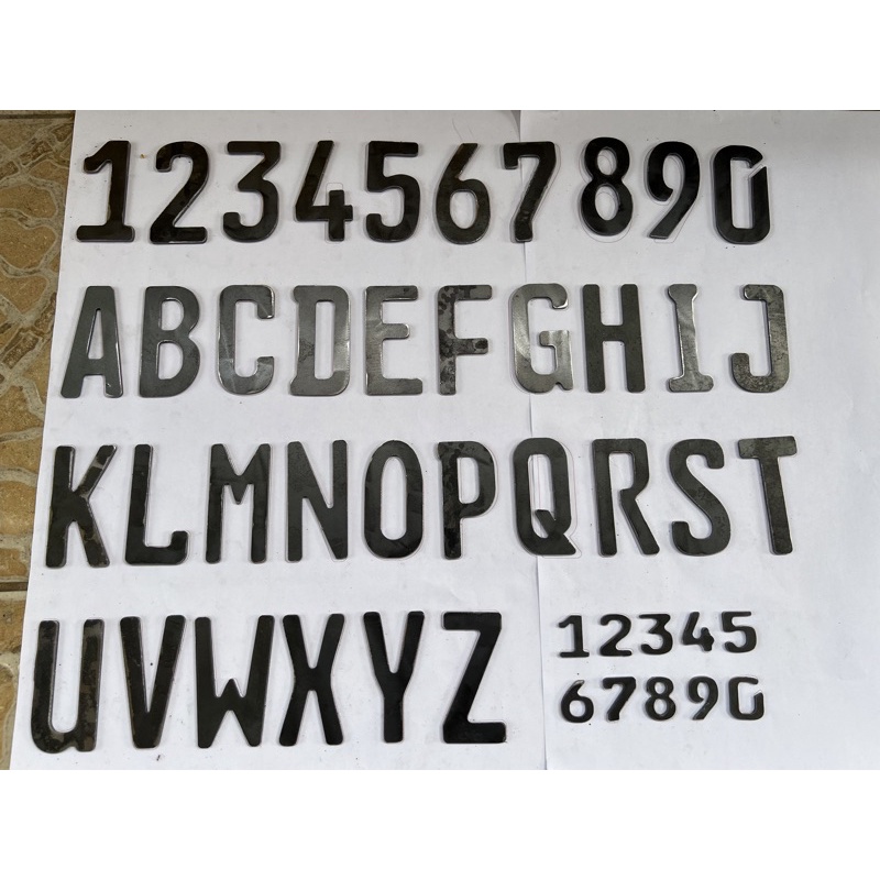 Mall Huruf Plat Mobill New Font 7cm Plat Besi 2mm