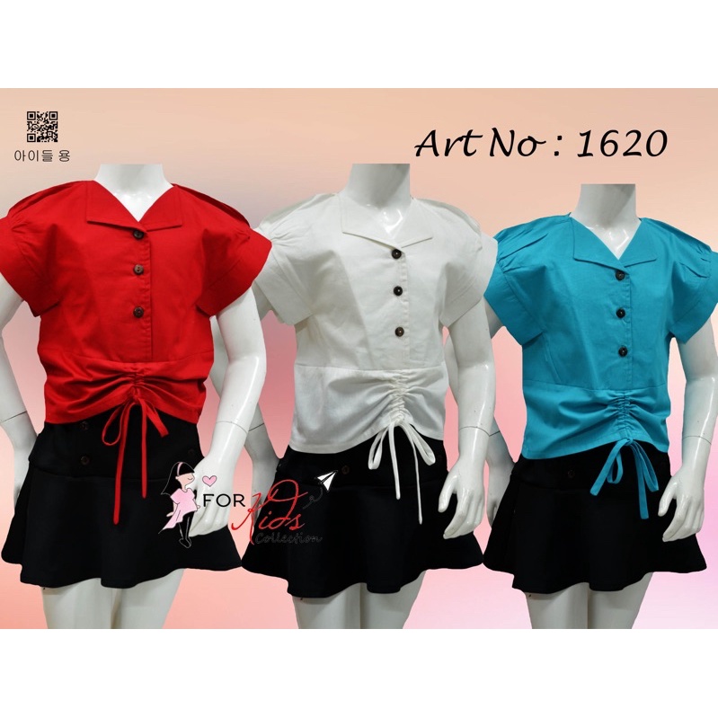 Blus Anak Perempuan Fashion Crop Top Kasual Korean Style (Rok Dijual Terpisah)