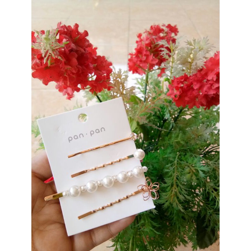 Jepit rambut mutiara gaya korea jepit berlian korea murah