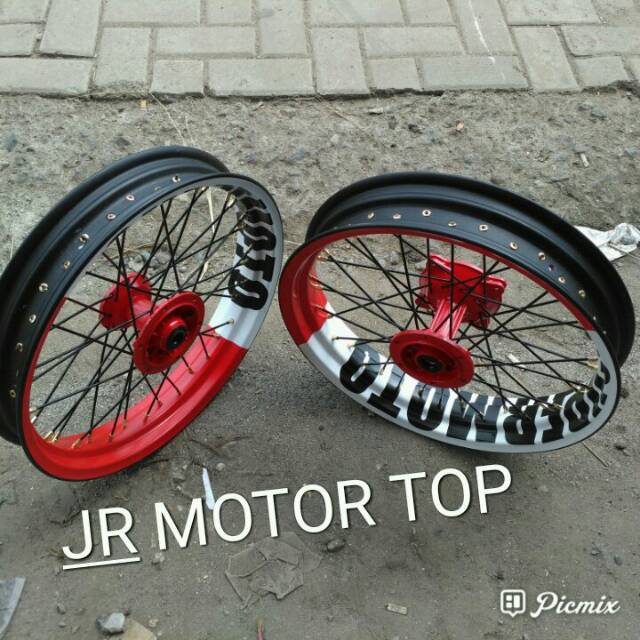 Sepaket velg Supermoto KLX D Tracker 150 Bisa Reguest Warnah Velg