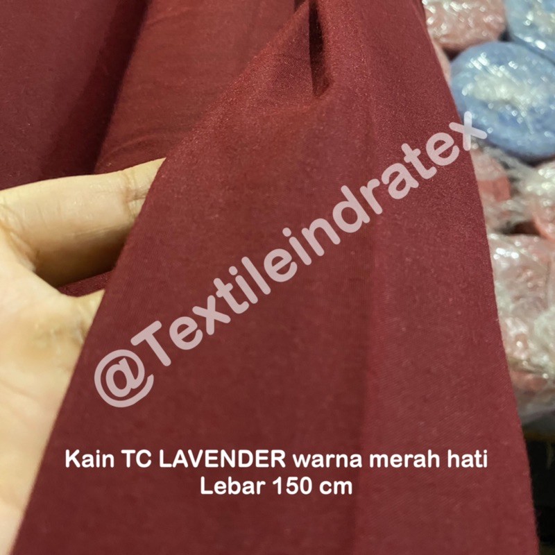 ( per setengah meter ) kain katun jepang merah hati marun maroon TC LAVENDER meteran ECERAN bahan baju kemeja hem atasan seragam kerja gamis koko bergo jilbab hijab kerudung dekorasi dekor background backdrop foto kerajinan tangan craft