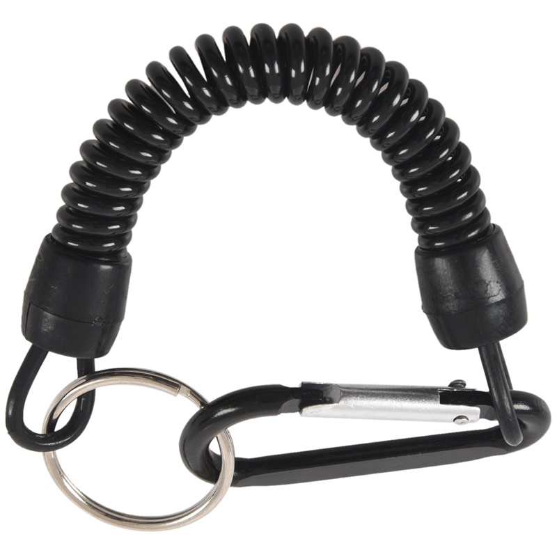 Gantungan Kunci Dengan carabiner Dan Kabel spiral 13cm Warna Acak