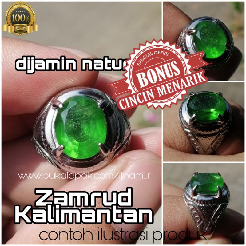 Cincin Zamrud Kalimantan Asli Natural Cutting Mantab