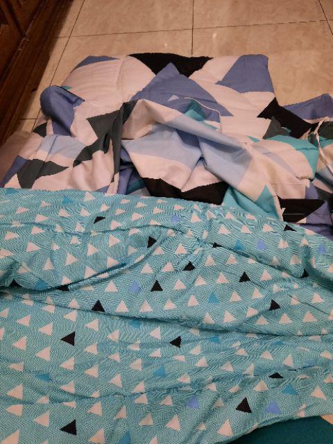 Set Bedcover Komplit 140x200x20 Bahan Katun Star Anti Geser