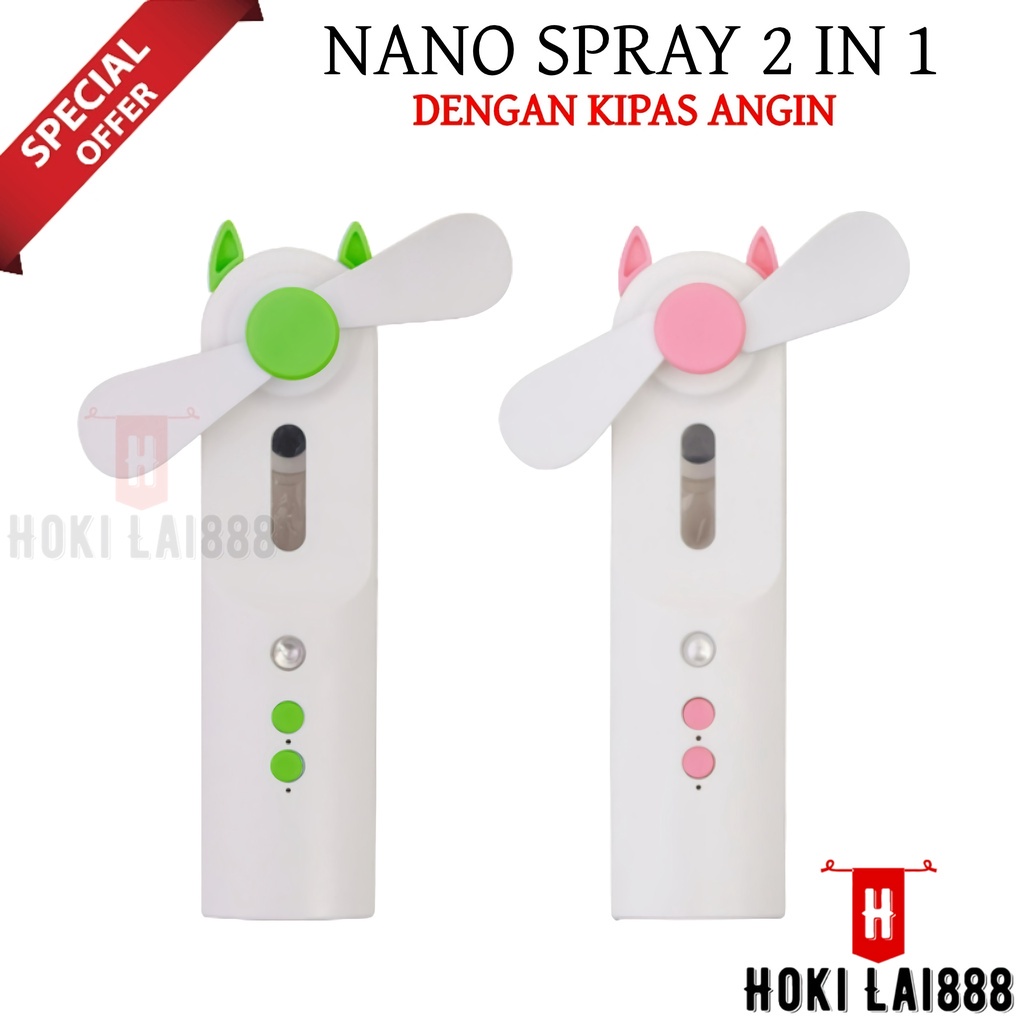 [HKL] MINI NANO SPRAY GENERASI 2 / NANO SPRAY KIPAS ANGIN / NANO SPRAY 2 IN 1 / NANO MIST SPRAYER GEN 2