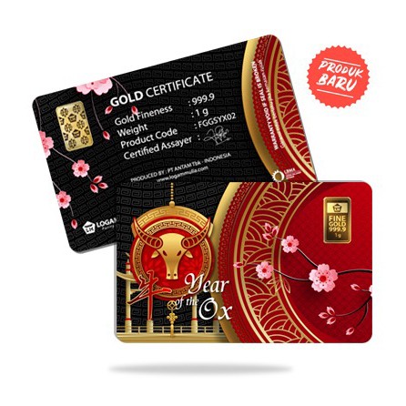Emas Antam 1 Gram Gift Series - Happy Chinese New Year -Imlek - Year of the Ox 1 Gr