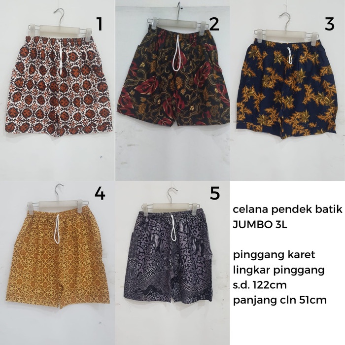 TERMURAH- celana pendek batik pria JUMBO 3L - empat