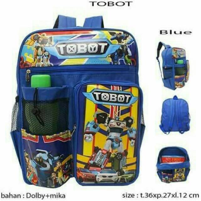 TAS RANSEL ANAK LAKI SEKOLAH TOBOT GRATIS BOTOL MINUM