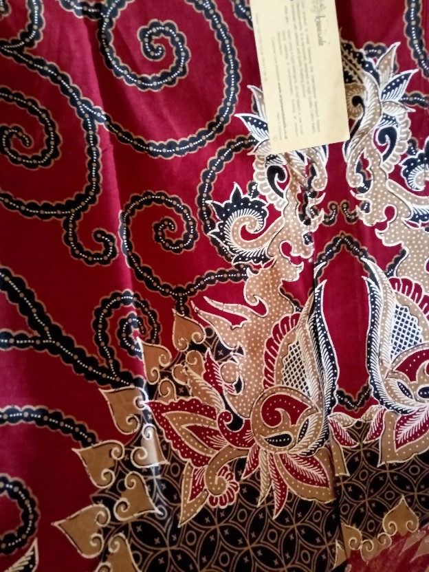 Arjuna Weda Kemeja Batik Sawat Daun Hati - Merah