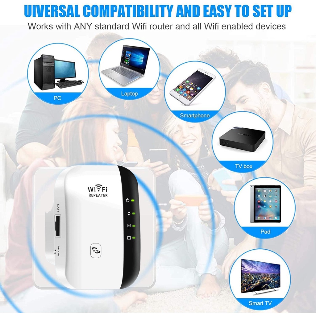 300Mbps Wireless Wifi Repeater, Signal Extender Router, Amplifier dan 2.4G Booster