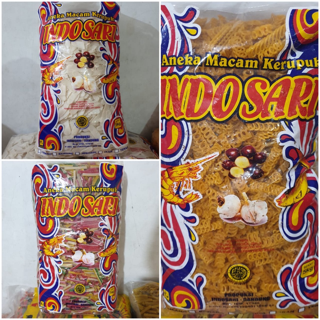 [Bal] Kerupuk Krupuk Ikan Mentah Lidah Putih, Jaat Warna Isi 5kg Merk Indosari - LIDSNK/JAAT28