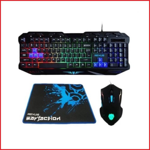 Keyboard Mouse Gaming Rexus Warfaction Vr1 Backlight 1