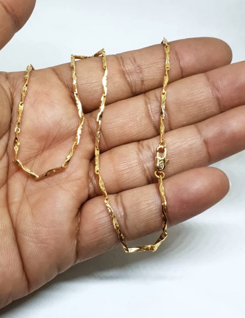 Kalung wanita lidi lidi lapis emas yaxiya xuping