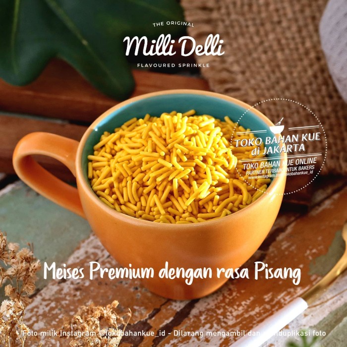 

Milli Delli Premium Meises BANANA 500gr Meses PISANG Sprinkle Cake Kue
