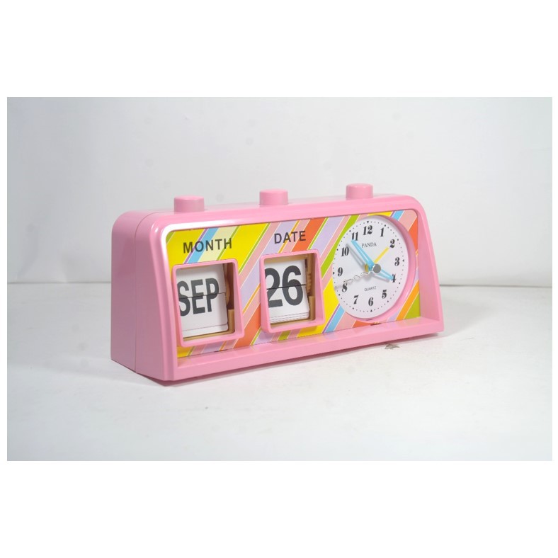 Jam Meja Flip Clock Vintage Retro Alarm Desk Clock Jam Kalender E9853