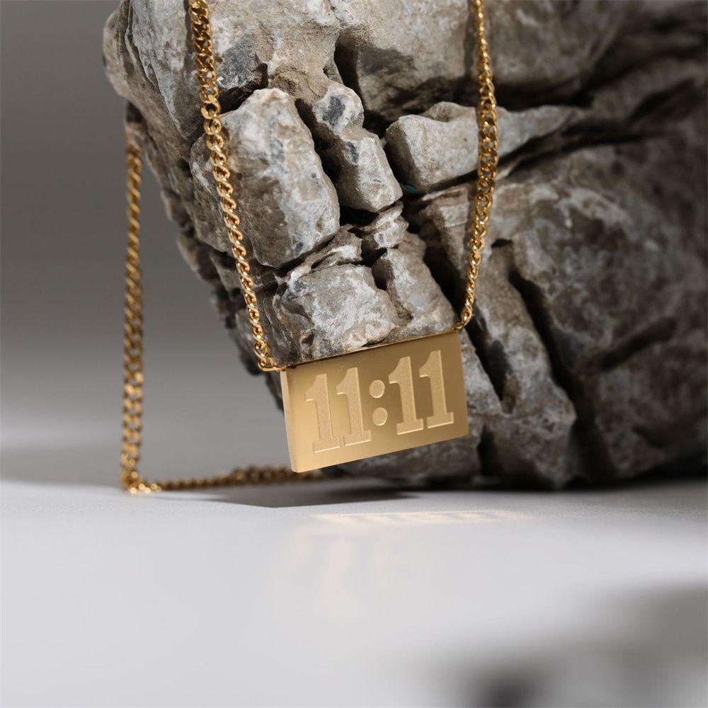 Preva 11:11 INS Style Perhiasan Kalung Titanium Steel