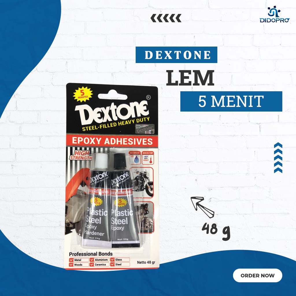 Lem Dextone Campur 5 menit Besi Plastik Fiber Keramik Original Asli