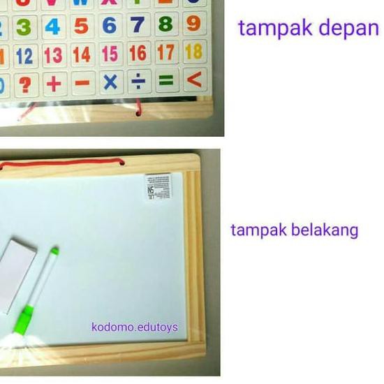❃ Mainan Edukatif / Edukasi Anak - Papan Tulis Kayu Magnet Abjad & Angka ☊