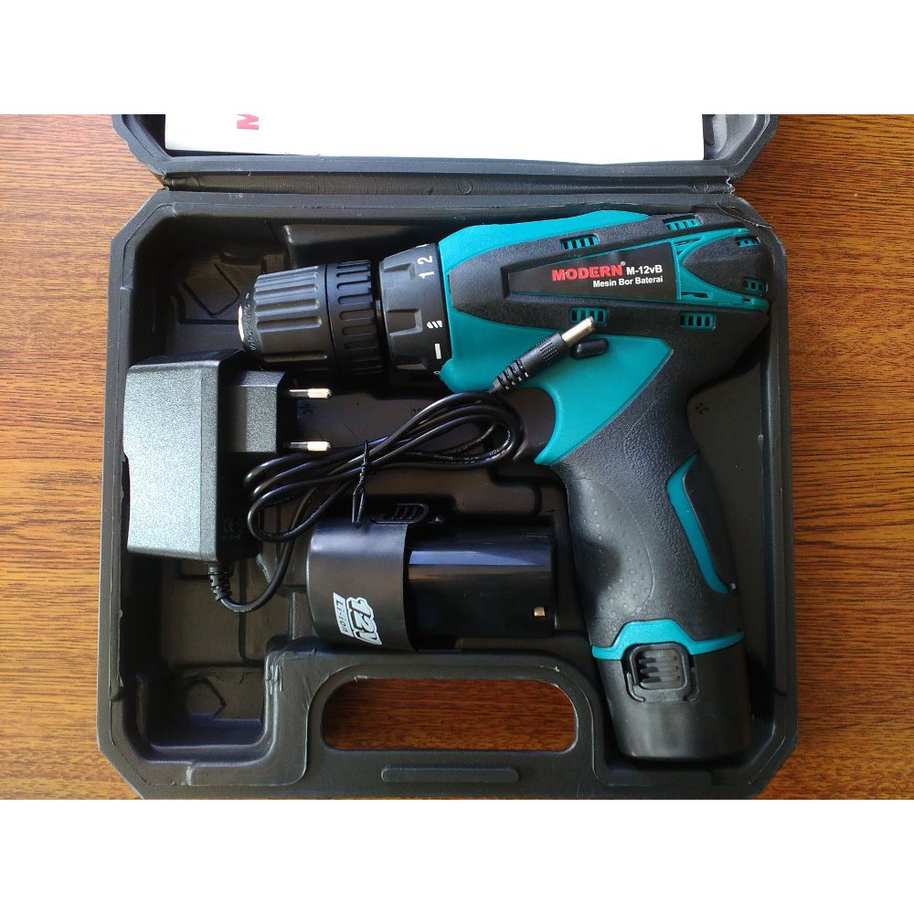Mesin Bor Baterai MODERN M-12v Cordless Drill Tanpa Kabel