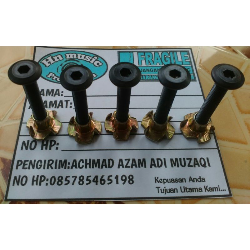 Baut Cakar Box Speaker L Panjang 4Cm M6 JCBC Gepeng Pipih 6x40