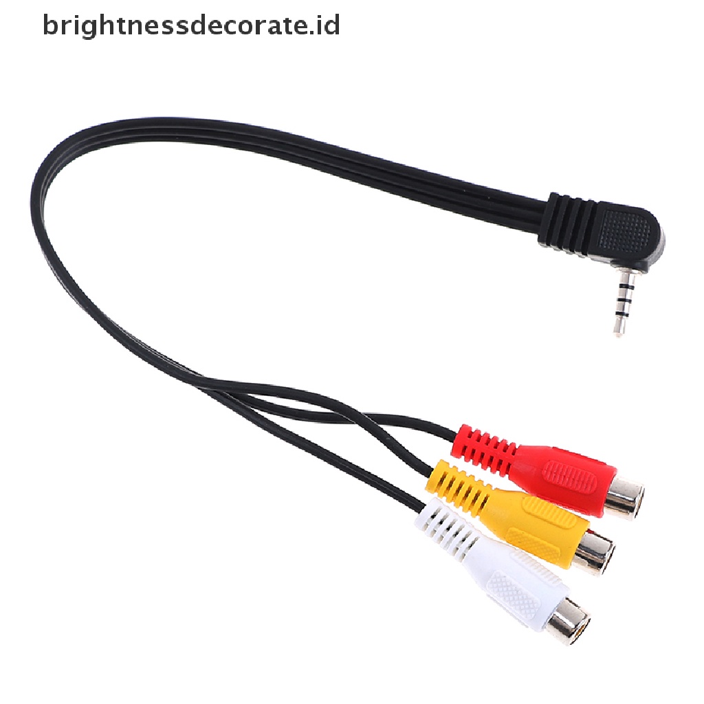 Adapter Konverter Audio 3.5mm Male Ke 3 Rca Female Kecepatan Tinggi 90