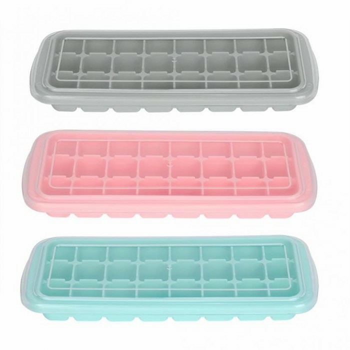 Cetakan Es Batu Silikon Tutup Plastik 24 Cube Ice Tray Silicone CES04